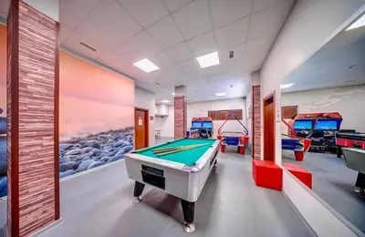a billiard room with a pool table in it at Deer Lake 521 at Oak Residence Hotel & Relax in Smolyan