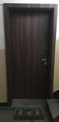 a brown door with a rug in front of it at Luxury apartment Sofia top centre in Sofia