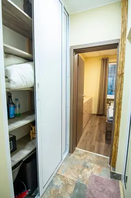 a room with a door open to a bedroom at Comfort & Cozy Apartment in Sofia Center in Sofia