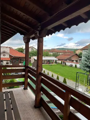 a view from the deck of a house with a fence at Villa Le Cinema in Shiroki Dol