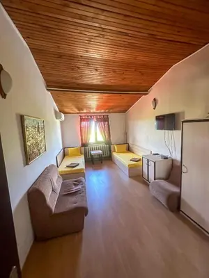 a living room with two couches and a couch at ТРАКАРТ-ПАРК in Plovdiv