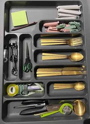 a plastic container filled with utensils and other items at 7Mins City Garden and Center+P in Plovdiv