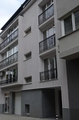 a building with balconies on the side of it at Quiet & airy modern apt. Top Centre Free Parking in Sofia