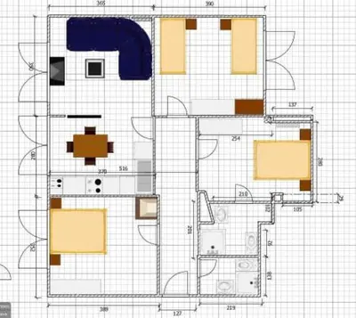 a drawing of a house on a blueprint at Central Sofia 3-bedroom apartment - Urban Art gallery - Free Parking! in Sofia