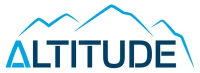 a logo for altec with mountains in the background at ALTITUDE MOUNTAIN APARTMENTS ASPEN at GONDOLA BANSKO in Bansko