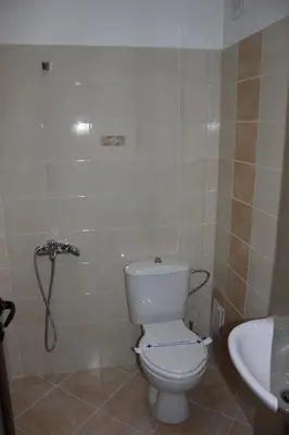 a bathroom with a toilet and a sink at Hotel Podkovata in Etropole