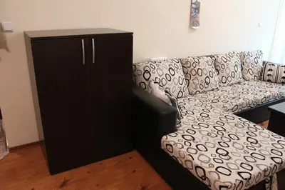 a couch and a cabinet in a living room at Apartment in Forest Glade Hotel in Pamporovo