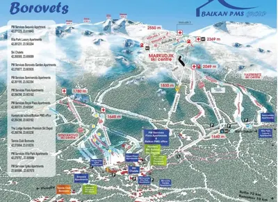 a map of the jungfraujochasteryasteryasteryasteryasteryasteryastery at Studio Royal Plaza sleeps 4 Prime location, distance to ski lift - 50M in Borovets