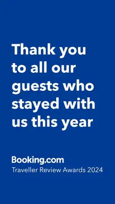 a blue background with the words thank you to all our guests who stayed with us at Boutique Apartment in Plovdiv