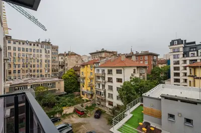 a view from the balcony of a city with buildings at Alla Prima - 1BD Flat in Sofia Centre by Flat Mаnager in Sofia