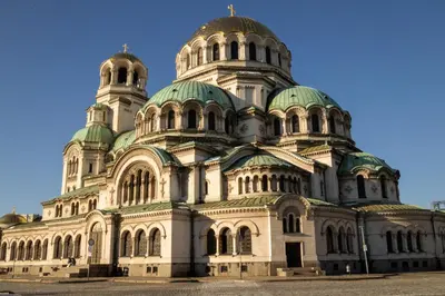 a large building with domes on top of it at Lily's Studio 6 by Bulgarentals - Central Sofia in Sofia
