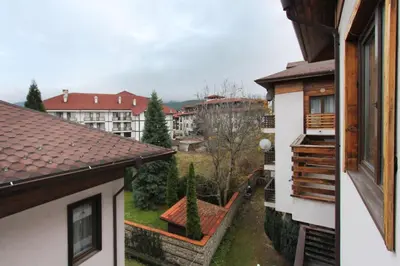 a view from the balcony of a building at Ski Lift Apartment - Complex Gramadeto Bansko in Bansko
