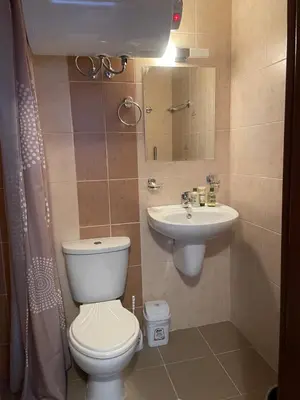 a bathroom with a toilet and a sink at Royal Park SP apartments-Bansko in Bansko
