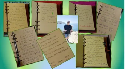 a collage of photos of a man on a beach at Top-Center BestView Apartment in Sofia