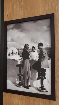 a black and white picture of a woman and two men at Pinewood ANG premium luxurious apartment 15 in Borovets