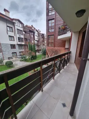 a balcony of a building with a view of buildings at Domo 12 Belmont, Bansko in Bansko