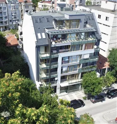 an aerial view of a large apartment building at Sky Apartments in Blagoevgrad