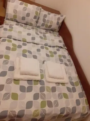 a bed with two pillows on top of it at Apartment Ceco in Troyan