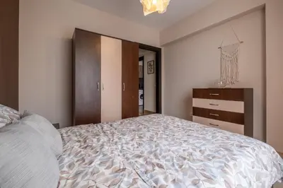 a bedroom with a large bed and a closet at Cozy Homes 2 in Sofia