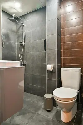 a bathroom with a toilet and a sink at Neofit Rilski Apartment (near Vitoshka street) in Sofia
