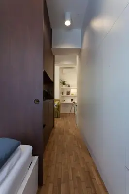 a hallway leading to a room with at Gorgeous apartment in the perfect area in Sofia