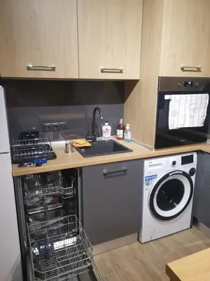 a kitchen with a sink and a dishwasher at Sunflower in Sofia