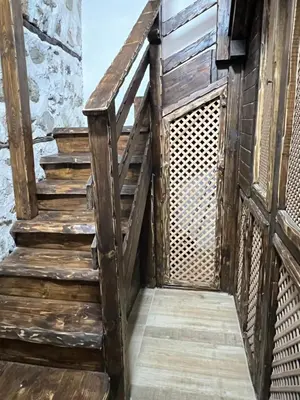 a set of stairs in an old building at Vila Teo in Vasil Levski