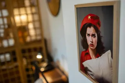a picture of a woman wearing a red hat at SOTS apART in Sofia center in Sofia