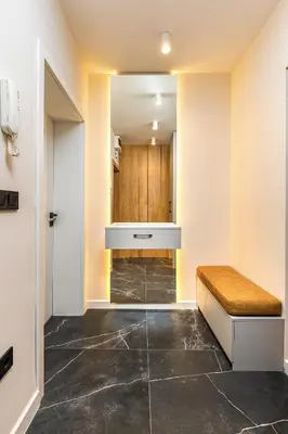 an office lobby with a bench and a counter at Sunset 2BR Apartment Central Street PARKING Included in Plovdiv
