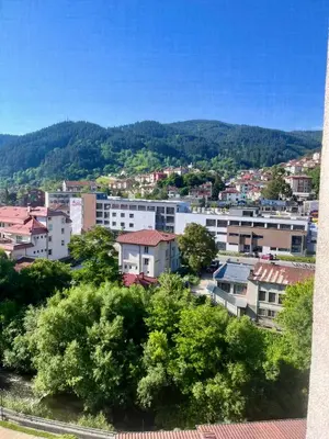 a view of a city with trees and buildings at Апартаменти Лили in Devin