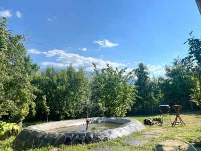 a small pond in the middle of a field at Cozy Quiet Retreat 70km from Sofia in Kyustendil