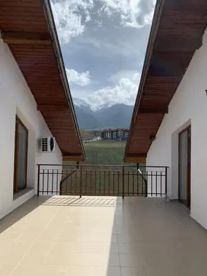 a balcony with a view of the mountains at Mountain View in Razlog