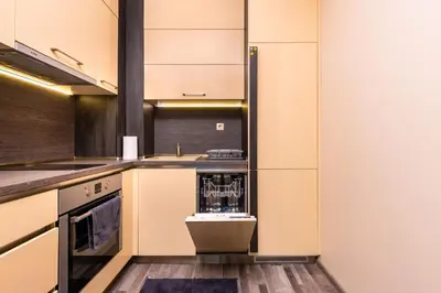 a kitchen with a toilet in the middle at Modern and Cozy 1BD in the Top Centre of Plovdiv by Flat Mаnager in Plovdiv