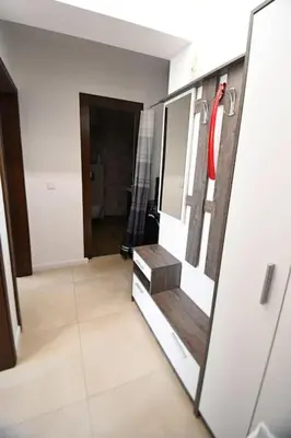a room with a bathroom with a mirror at INB Banishora Spot in Sofia