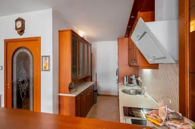a kitchen with a sink and a counter top at Vintage and Cozy 2BD Apartment in Prime Location by Flat Mаnager in Sofia