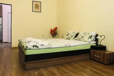 a bedroom with a bed in a room at АПАРТАМЕНТ ЗА ГОСТИ 