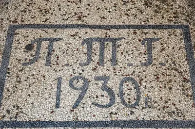 a sign on the floor of a street at Hidden Gem in the Heart of Plovdiv in Plovdiv