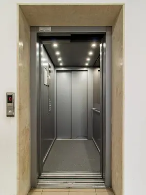 an elevator door in a building at Stay & Explore Sofia - Central Studio in Sofia