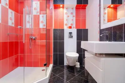 a bathroom with a shower and a toilet and a sink at Spacious and modern apt, 6 guests, Central station, self check-in in Sofia