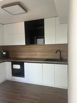 a kitchen with white cabinets and a sink at ВИЛА ЯНА Villa Yana in Presoka