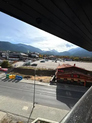 a view from a window of a building with a street at Bansko&Ski in Bansko