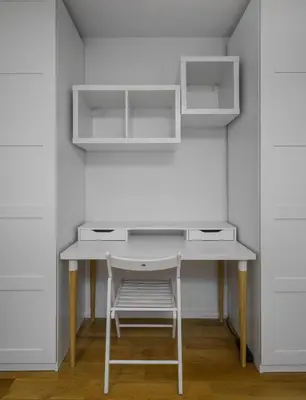 a desk with a chair in a room at Bright & Cozy 1BD Apartment close to South Park by Flat Mаnager in Sofia