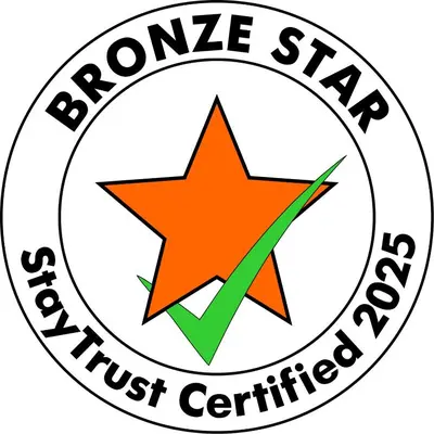a star in a circle with the promise star trust certificate at Apartment Hangar 94 - Top Center - plus Free Vouchers in Sofia