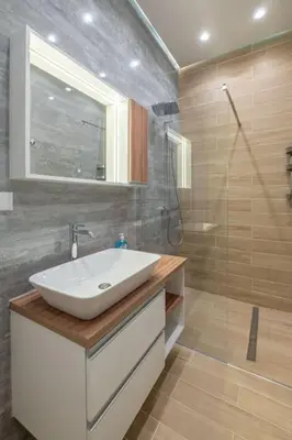a bathroom with a sink and a shower at Aristocratic Elegant 2 BDRM spacious home TOP CENTER in Sofia