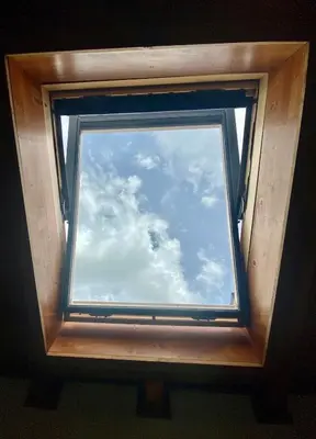 a window in a room with a sky at Host2U Penthouse 2-Bedrooms The Best View - Free Parking in Bansko