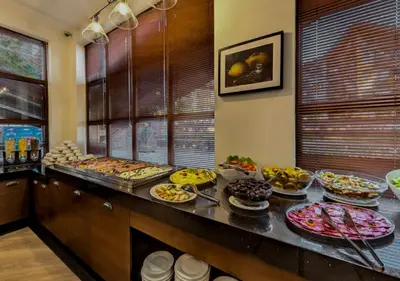 a buffet line with many different types of food at Belvedere Holiday Club F403 in Bansko
