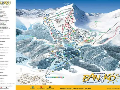 a map of the banff mountain ski area at FEDORA - Luxury Penthouse in Pirin Golf & SPA in Razlog