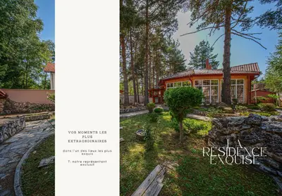 a page of a magazine with a picture of a house at The Exquisite Residence in Zheleznitsa