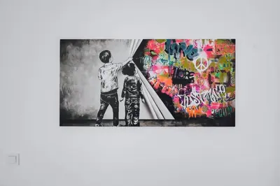 two children standing next to a wall with graffiti at Luminous Central Retreat Spacious 2BD Apartment by Flat Mаnager in Sofia