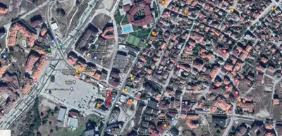a map of a city with buildings and roads at Granat next to Ski Lift by BookVillaBG in Bansko